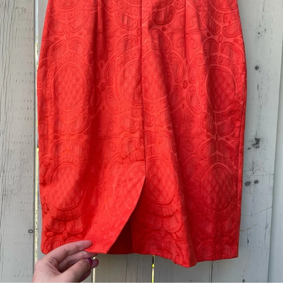 Vintage 60s Inspired Orange Cocktail Wiggle Dress Size 10 Dress Barn Cotton - Picture 7 of 8